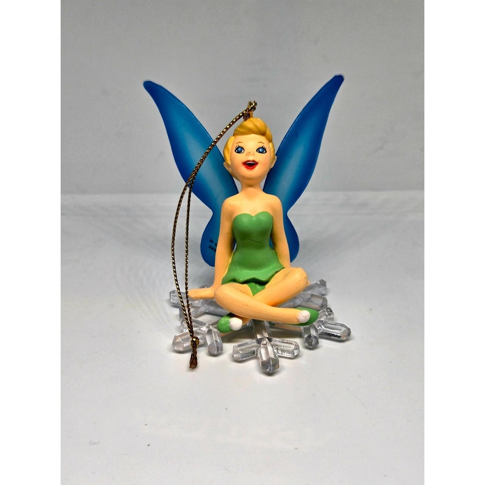 Vintage Grolier Disney Christmas‎ Ornament: Tinker Bell on Snowflake IOB